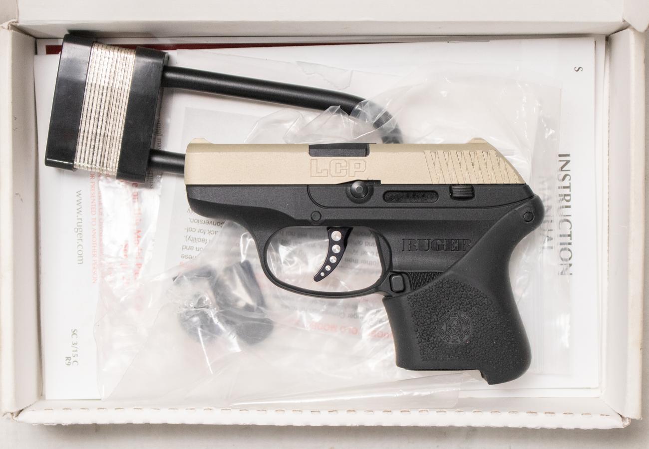 RUGER LCP 380ACP Shimmer Gold Cerakote Police Trade-In Semi-Auto Pistol with OEM Box (Magazine Not Included)